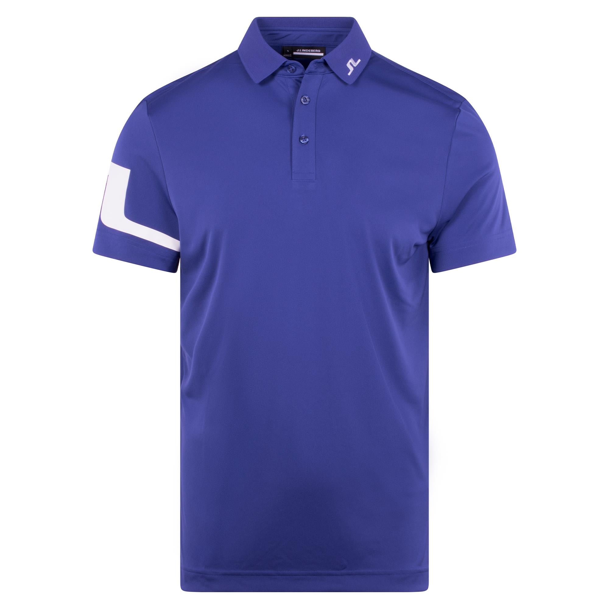 J Lindeberg Heath Mens Golf Polo Shirt Clematis Blue